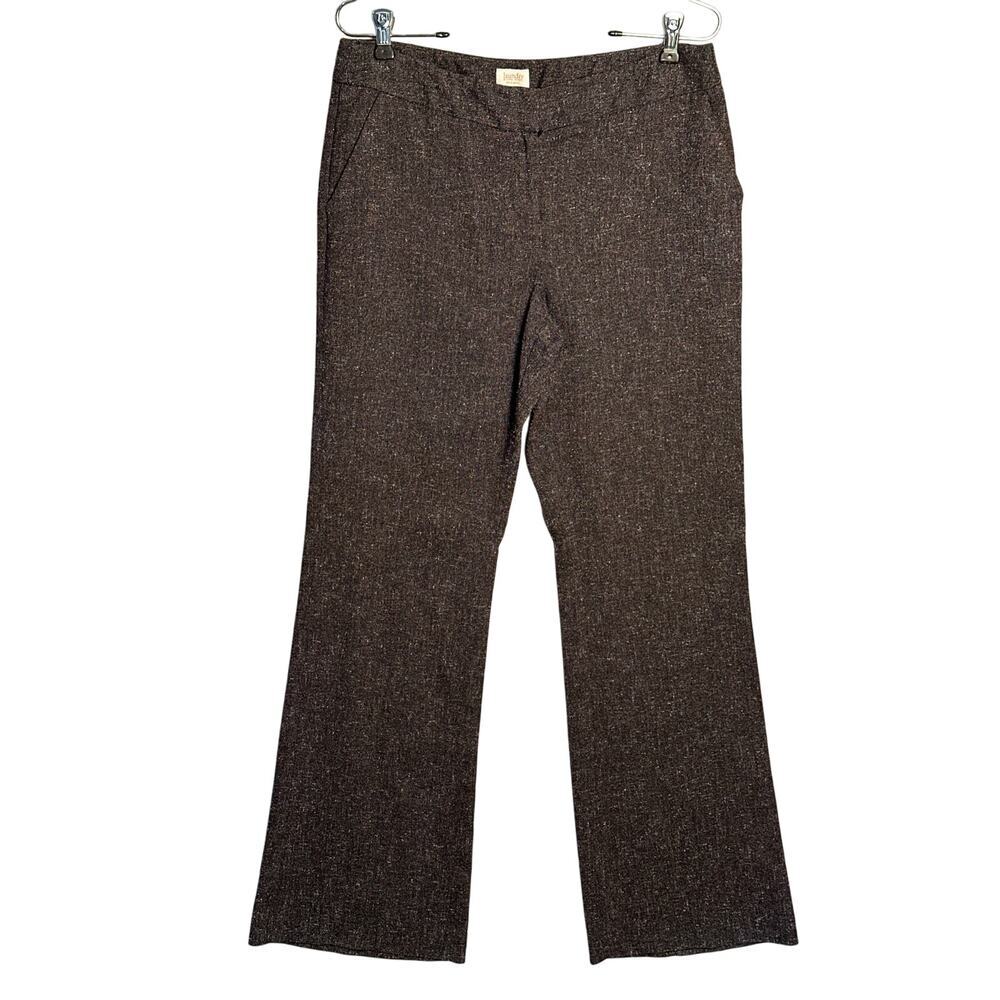 Laundry by Shelli Segal Sz 8 Wide Leg Dark Gray‎ Trouser Pants Slacks Heathered